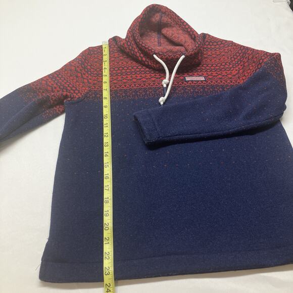 Vineyard Vines Fair Isle Fleece Lined Sweater Blue Red Women’s Size XXS - Picture 7 of 9